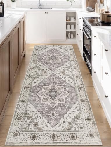 2x6 Washable Non Slip Boho Runner Rug for Hallway (Earth Tone/Multi / 2' x 6' (Runner))