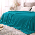 Fleece Blanket Soft Plush Queen Size Bed Blanket Teal Blue 90"x90" (Teal Blue / Queen(90"x90"))