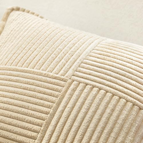 Decorative Throw Pillow Covers for Couch 16x16 Inch Cream 2 Pack (Cream / 16" x 16" (Pack of 2))