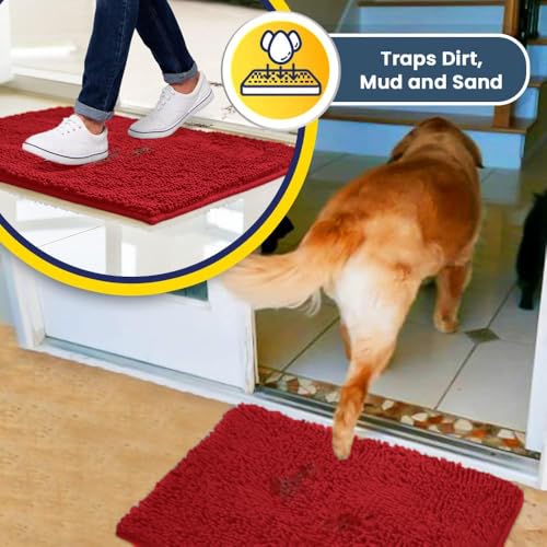 Super Water Absorbent Door Mat Indoor (Red / 3ft x 8ft)