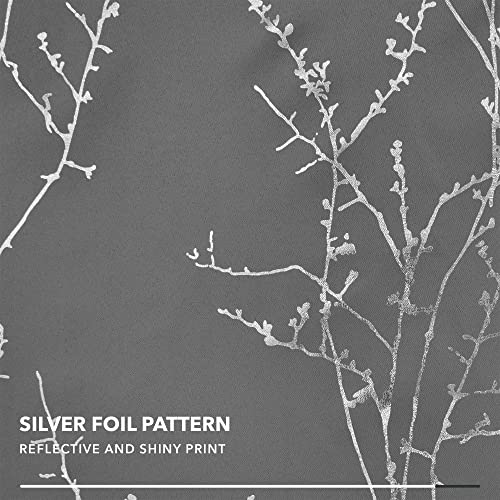 Living Room Curtains 72 Inches Long (Light Grey/Tree Branch / 42"W x 72"L (Pack of 2))