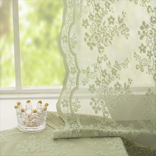 Vintage Lace Curtains (Sage Green / 52"W x 132"L (Pack of 2))