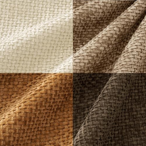 Soft Decorative Chenille Fall Pillow Covers Brown 20x20 Pack of 4 (20" x 20" (Pack of 4) / Brown)