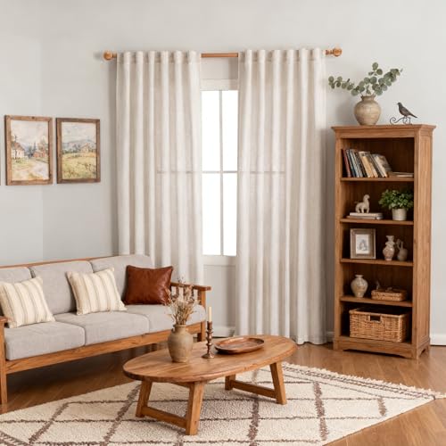 Natural Linen Curtains for Living Room (50"W x 84"L (Pack of 2) / Natural Linen)