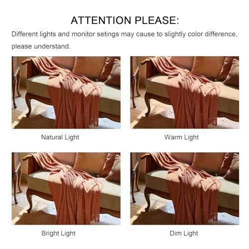 Throw Blanket for Couch (B-orange Rust / 60*80'')