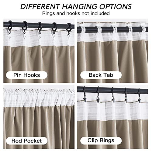 Velvet Curtains 84 inches for Large Window (Camel Beige / 62"W x 84"L (Pack of 2))