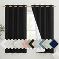 Vintage Open Linen Weave Flax Thermal Curtains (52"W x 45"L (Pack of 2) / Black)