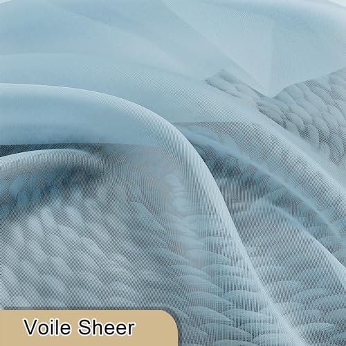 Sky Blue Sheer Curtains 72 Inches Length 2 Panels (Sky Blue / 40"W x 72"L (Pack of 2))