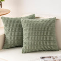Pack of 2 Corduroy Decorative Throw Pillow Covers 20x20 Inch (Sage Green / 20" x 20" (Pack of 2))