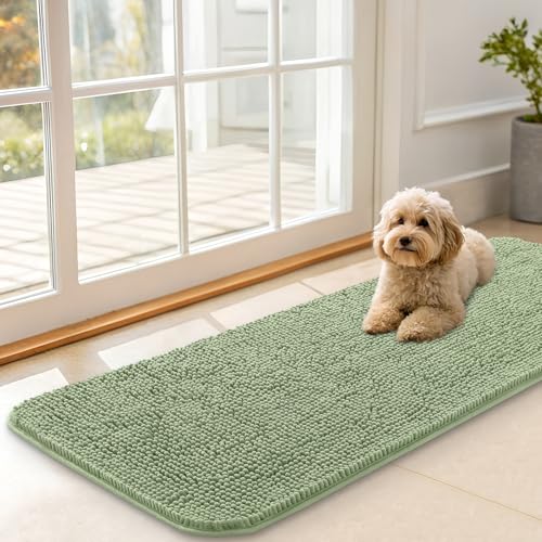 Dog Door Mat for Muddy Paws 47x17 (Sage Green / 47" X 17")
