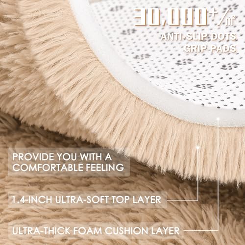 2x12 Machine Washable Runner Rugs for Hallway (2x12 Ft / Beige)
