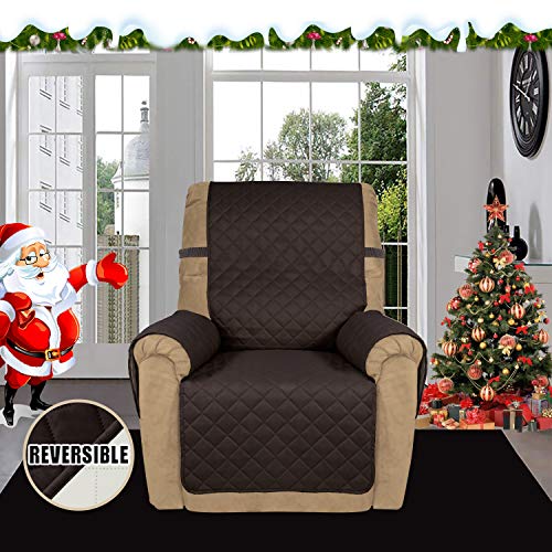 Reversible Couch Cover (Chocolate/Ivory / Small Recliner)