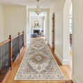 Hallway Runner Rug 3x12 Washable Kitchen Runners 12ft (Turmeric/Grey / 3' x 12' (Runner))