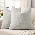 Textured Chenille Throw Pillow Covers 26x26 Set of 2 Light Grey (Light Grey / 26" x 26" (Pack of 2))