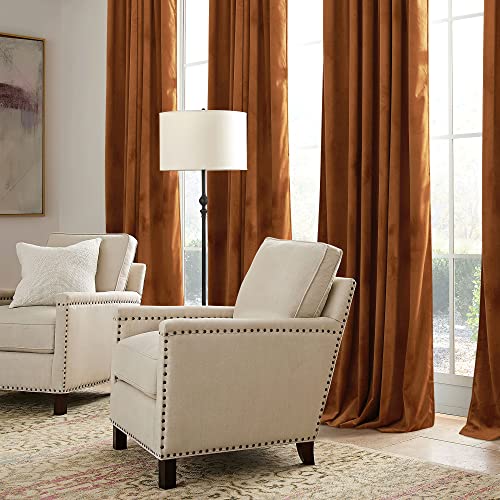 Velvet Curtains 108 inches Long (Golden Oak / 52"W x 108"L (Pack of 2))