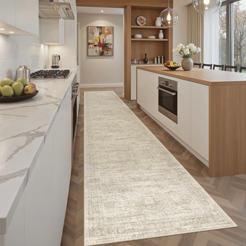 Runner Rug 2x12 Washable Non (Beige / 2' x 12' (Runner))
