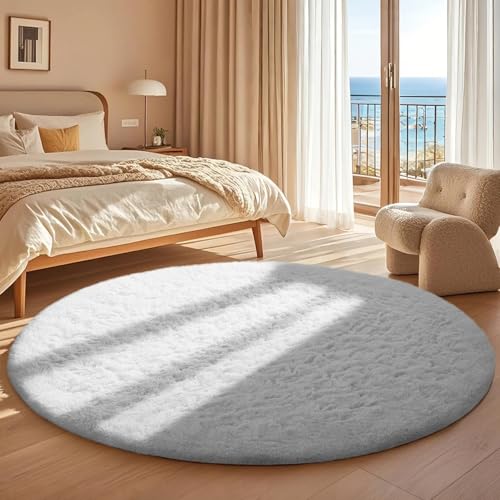 Round Rug 5Ft White Circle Area Rug (4- White / 5' (Round))