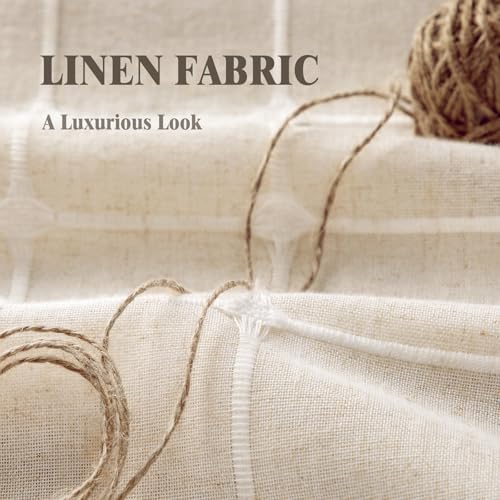 Boho Blackout Plaid Curtains 84 Inch Drapes Linen Blend 2 Panels (Plaid / 52"W x 84"L (Pack of 2))