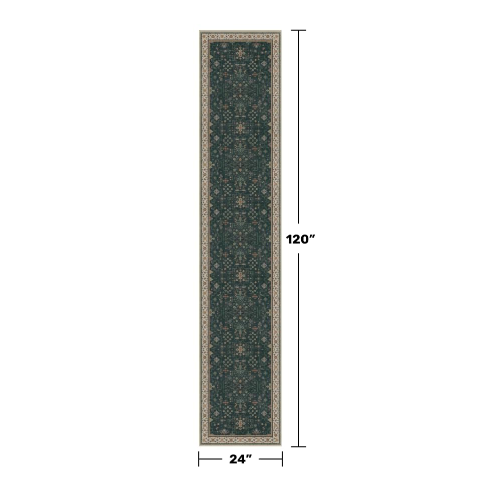 Vintage Dark Green 2x10 Hallway Runner Rug (2' x 10' (Runner) / Dark Green)
