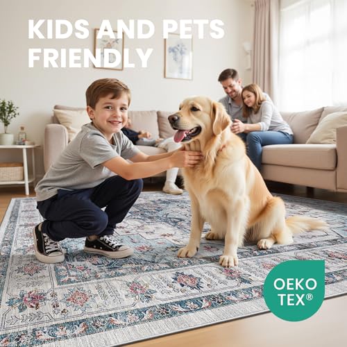 6x9 Area Rugs for Living Room (Blue / 6' x 9' (Rectangular))
