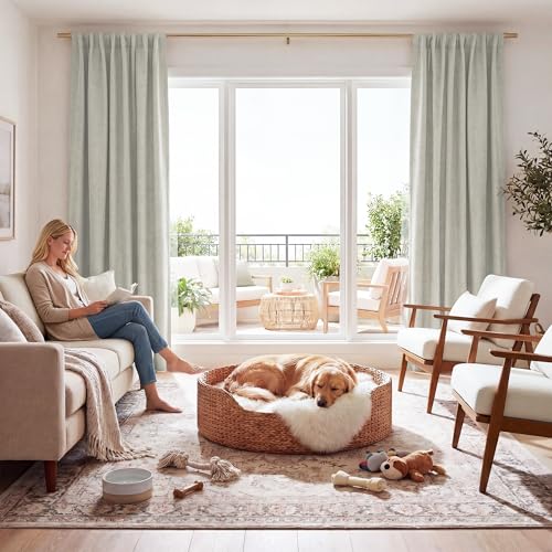 Cream Color 100% Blackout Curtains for Bedroom 102 inch Long 52 inch Wide (Cream / 52"W x 102"L (Pack of 2))