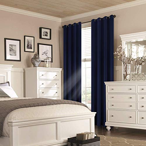Room Darkening Curtains 52x108 inch Length Navy Blue (Navy Blue / 52"W x 108"L (Pack of 2))