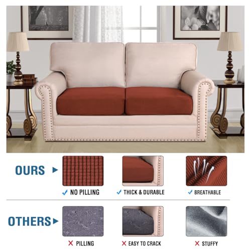 High Stretch Couch Cushion Covers (Rust)