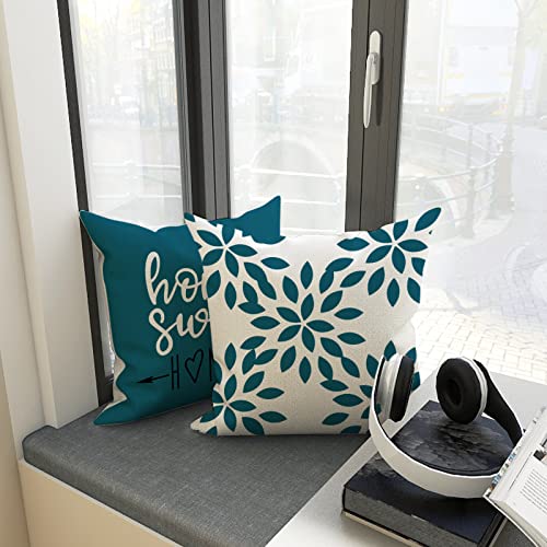 Pillow Covers 18x18 Set of 4 (Teal / 18" x 18" (Pack of 4))