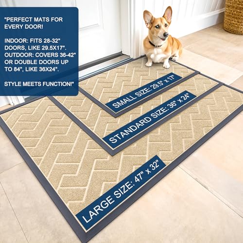 Front Door Mat Outside 47x17 (Beige / 47" x 17")