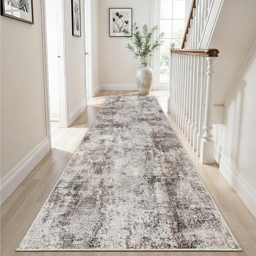Hallway Runner Rug 2x8 Washable (Beige/Brown / 2' x 8' (Rectangular))