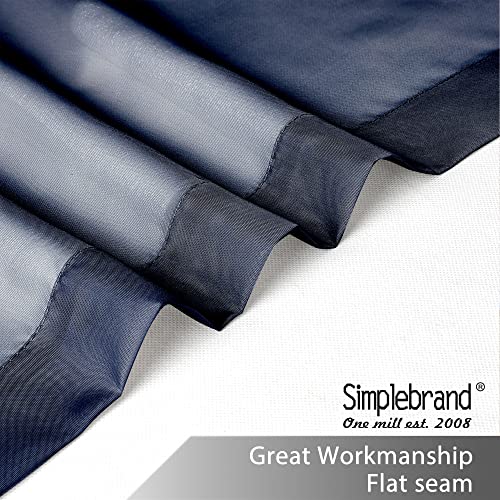 Sheer Curtains 72 Inches Long 2 Panels for Living Room (Navy Blue / 42"W x 72"L (Pack of 2))