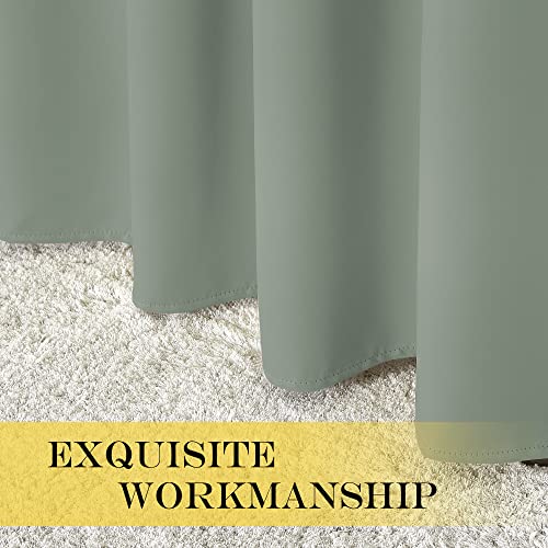 Room Divider Curtain 132 Inches Long (Sage Green / 80"W x 132"L (Pack of 1))