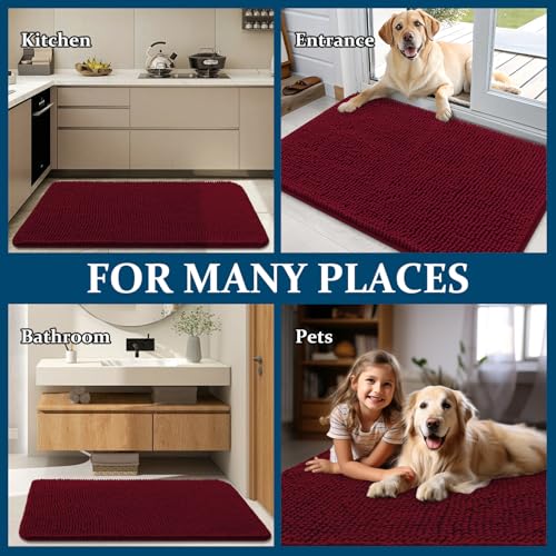 Dog Door Mat for Muddy Paws 59x20 (Burgundy / 59" X 20")