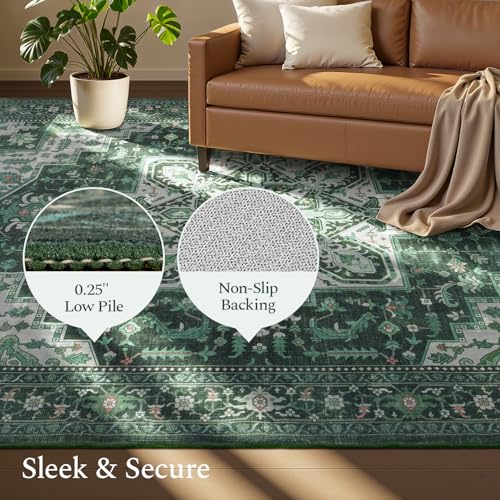 9x12 Area Rugs for Living Room (Floral Green Cream / 9' x 12' (Rectangular))