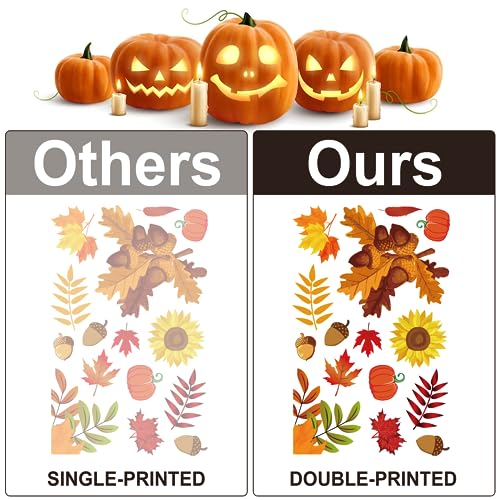 Fall Window Clings for Glass Thanksgiving Autumn Clings Decor for Windows (Fall Thanksgiving Window Clings)