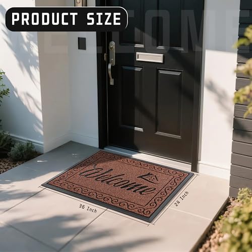 Welcome Mat Outdoor Indoor (Maroon / 36x24 Inch)
