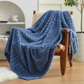 Turtle Shell Throw Blanket Dark Blue for Couch Gentle Soft Fleece (Dark Blue / Throw)