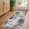 Abstract Runner Rug 2x5 Ft Washable Runners for Hallways (Black/Grey/White / 2' x 5' (Rectangular))