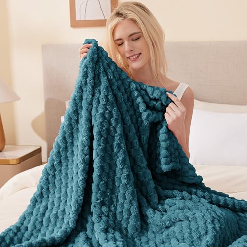 Turtle Shell Throw Blanket Teal for Couch Gentle Soft Fleece (Teal / Throw)