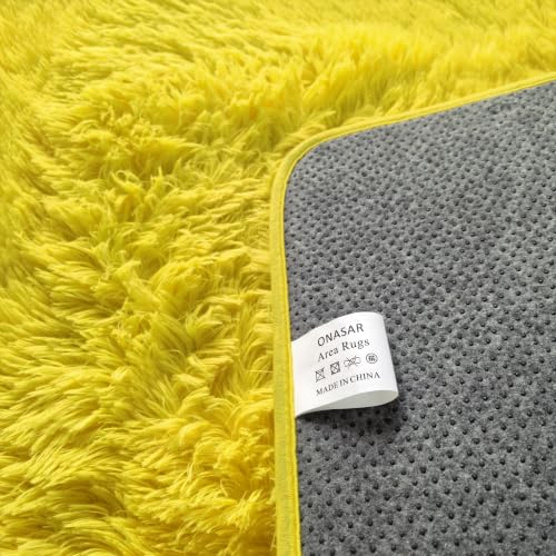 Yellow Area Rugs for Bedroom Living Room (Yellow / 4' x 6' (Rectangular))