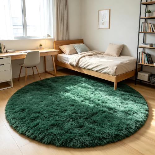 Dark Green Round Area Rugs 5ft (Dark Green / 5' (Round))