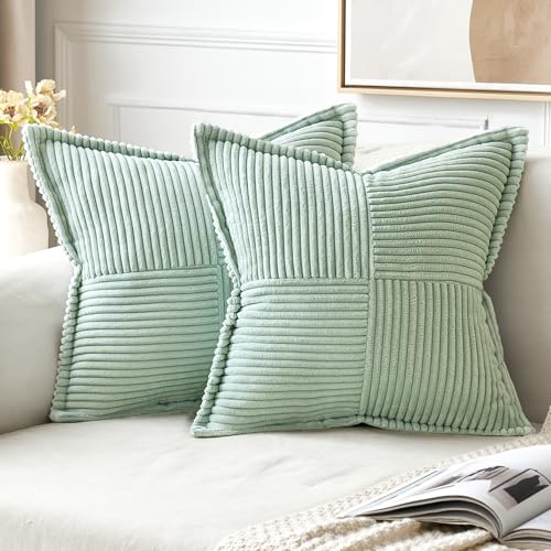 Decorative Throw Pillow Covers for Couch 18x18 Inch Mint Green (Mint Green / 18" x 18" (Pack of 2))