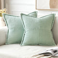 Decorative Throw Pillow Covers for Couch 18x18 Inch Mint Green (Mint Green / 18" x 18" (Pack of 2))