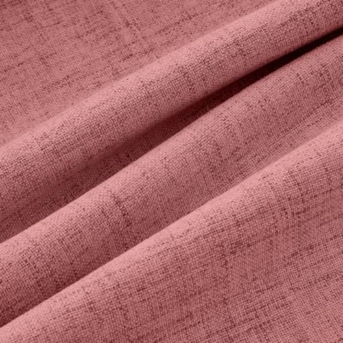 100% Blackout Linen Curtains 42 x 90 Inch Dusty Rose Pink 2 Panels (Dusty Rose / 42"W x 90"L (Pack of 2))