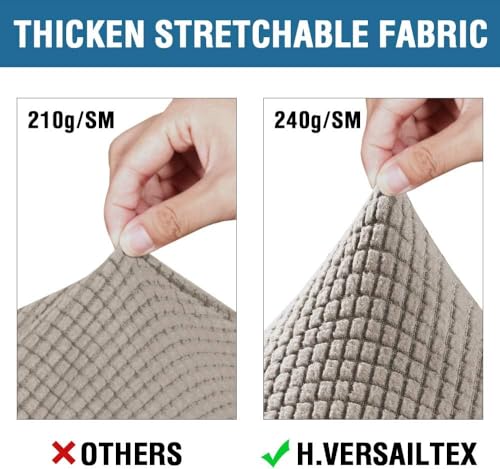 4 Piece Stretch Sofa Covers for 3 Cushion Couch Covers for Living Room Furniture Slipcovers (Large Plus / Taupe)