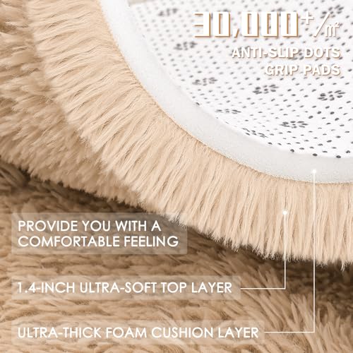 Beige Round Rugs for Bedroom (6 Ft Round / Beige)