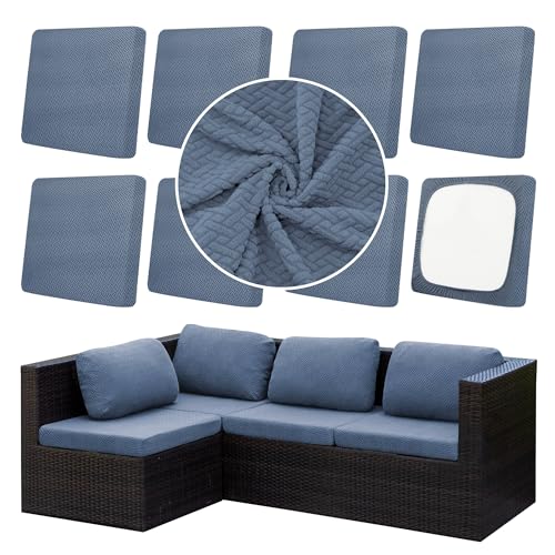 8Pcs Outdoor Cushion Covers (Grey Blue / 8PCS)