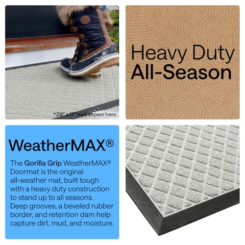 WeatherMAX Door Mat (Light Gray Lattice / 29" x 17")