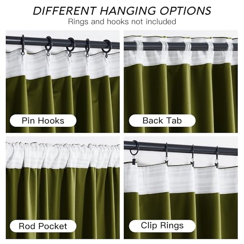 Moss Green Velvet Curtains 84 inches for Bedroom Living Room (Moss Green / 52"W x 84"L (Pack of 2))
