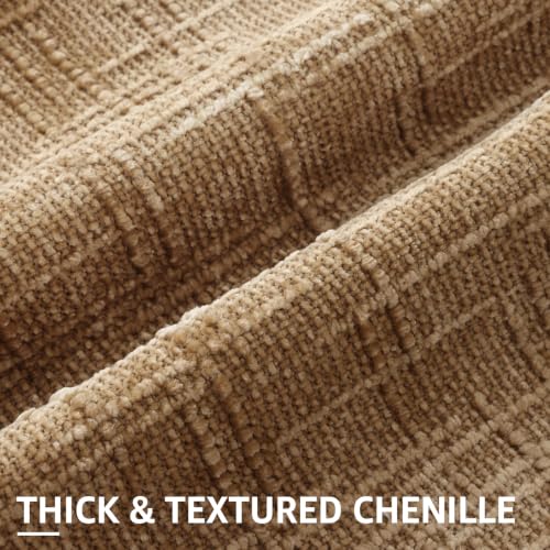 Textured Chenille Throw Pillow Covers 16x16 Set of 2 Bronze (Golden Camel / 16" x 16" (Pack of 2))